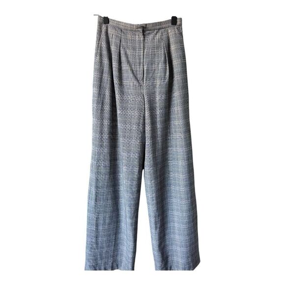 Aritzia Babaton Pleated Straight Leg Houndstooth High Waist Stretch Pants Size 8 - Picture 2 of 6